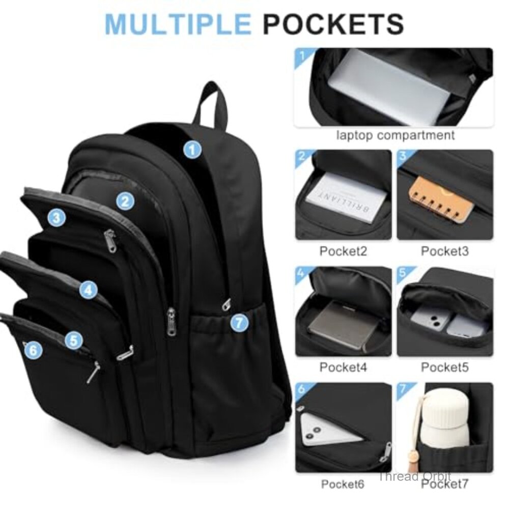 Lightweight Nylon Daypack Backpack with Multiple … - image 5